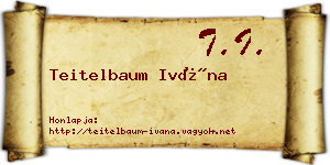 Teitelbaum Ivána névjegykártya